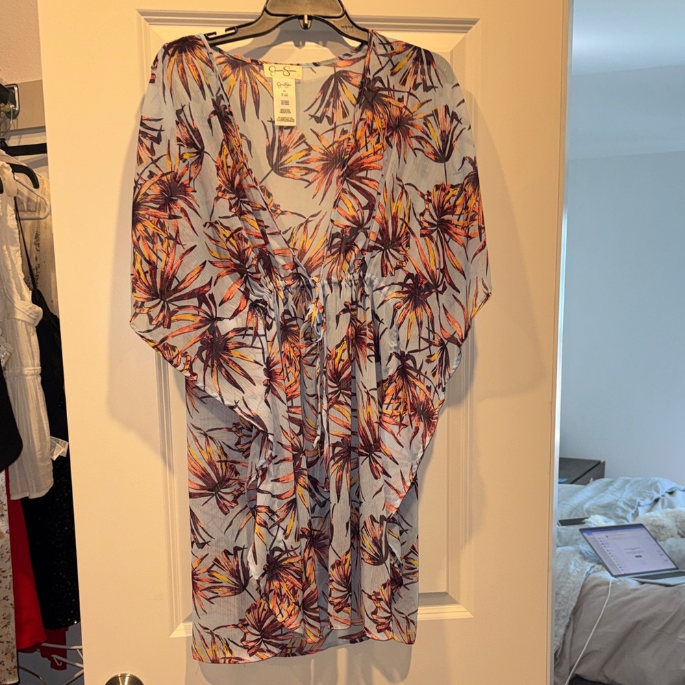Jessica Simpson Multicolor Floral Swim Coverup
